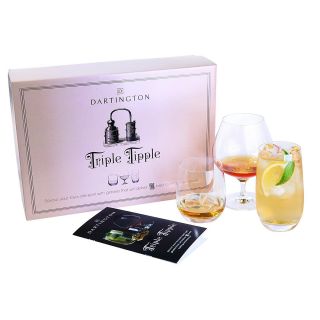 Dartington Crystal Triple Tipple Tumbler Brandy Highball Drinking Glass Gift Set