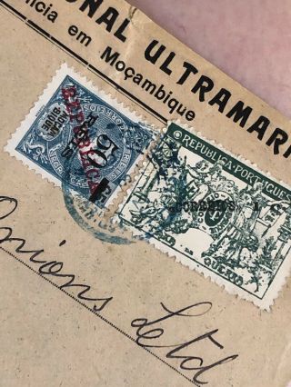 55 Rare Portugal Colonial Mozambique Postal Cover To England 3