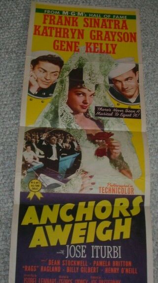 Anchors Aweigh Gene Kelly & Frank Sinatra 1955 Insert Poster