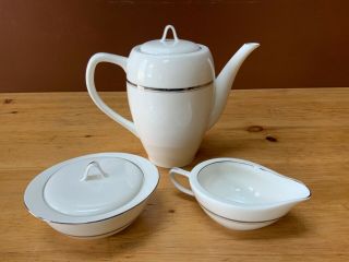 Fukagawa Japan Imperial Bone China Coffee/tea Pot,  Sugar Bowl And Creamer Set
