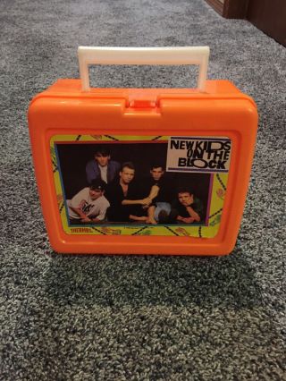 Vintage 1990 Kids On The Block Lunchbox Orange