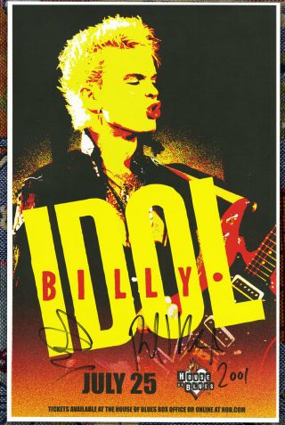 Billy Idol Autographed Concert Poster 2001 Steve Stevens Flesh For Fantasy