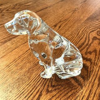 Rare Waterford Crystal Dog Figurine Labrador Golden Retriever Paperweight