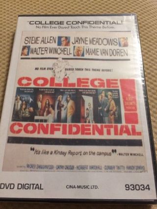 College Confidential Dvd,  Mamie Van Doren Movie Cult Classic
