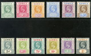 Gambia 1904 Kevii Set Complete Mlh.  Sg 57 - 68.