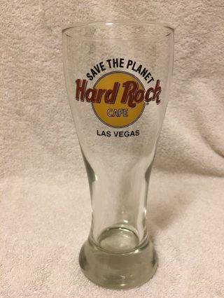 Euc Hard Rock Cafe Pilsner Style Beer Glass - Las Vegas Save The Planet