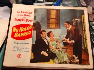 No Holds Barred 1952 Monogram Comedy Lobby Card Bowery Boys Marjorie Reynolds