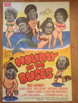 Holiday On The Buses 1973 Comedy British Film Poster Reg Varney