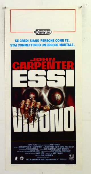 Italy Playbill - They Live - John Carpenter - Horror - B17 - 19