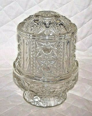 Vintage Indiana Clear Glass Tealight Fairy Lamp Votive Hurricane 6.  75 " X 5 "