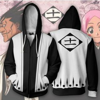 Hoodies Anime Bleach Hoodie Squad 12 Captain Sweatshirt Harajuku Streetwear