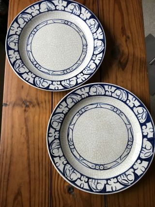 Pair 2 Dedham Rabbit By Potting Shed Dinner Plates 11 "