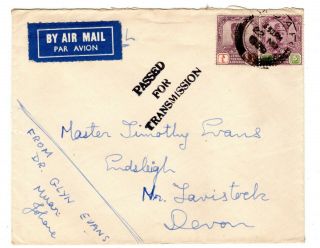 1940 (nov) Malaya/johore To Gb Censored Airmail Cover.