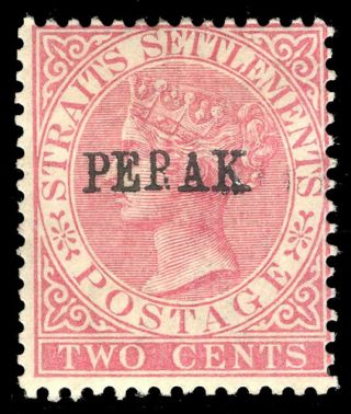 Malaya - Perak 1886 Qv 2c Pale Rose (type 18) Mlh.  Sg 21.  Sc 11.