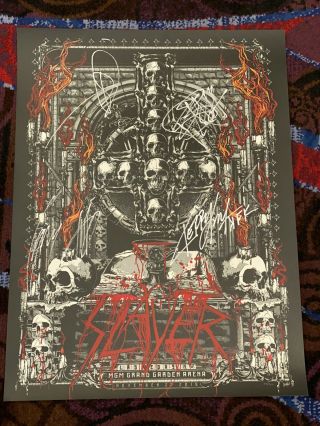 Slayer Las Vegas Signed Tour Poster 11/27/2019 Limited Rare Numbered