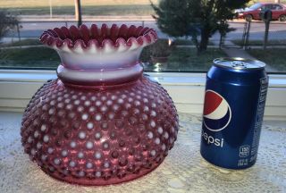 8 X6 " Vintage Fenton Hobnail Glass Cranberry Red Opalescent Lamp Shade