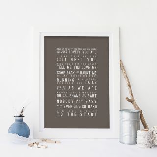 Coldplay The Scientist | Poster Word Wall Art SONG LYRICS PRINT | CANVAS GIFT 2