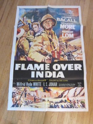 Flame Over India North West Frontier 1960 Poster Lauren Bacall