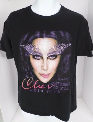Large Cher 2014 Dressed To Kill Concert T Shirt Cyndi Lauper Pat Benatar