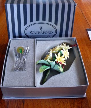 Waterford Ireland Jewels Coming Full Circle Flowers,  Vase,  Box V Rare