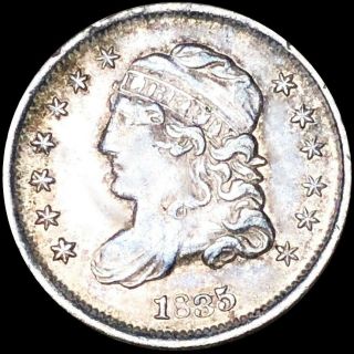 1835 Capped Bust Half Dime Nearly Uncirculated Philadelphia 5c Silver Coin Nr
