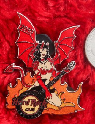 Hard Rock Cafe Pin Las Vegas Devil Girl Sexy Costume Pinsanity 6 Hell Hat Lapel