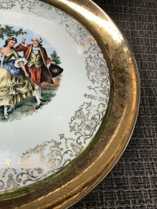 Set of 4 Vintage Crest - O - Gold Hand Painted Plates 22K Gold Dinnerware D 10” 2