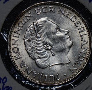 Netherlands 1966 2 1/2 Gulden Silver Unc 190469 Combine