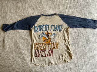 Rare Vintage Led Zeppelin Robert Plant Concert Tour Tee Shirt Baseball