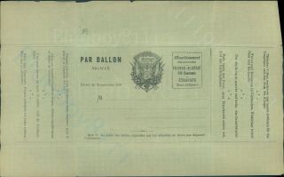 Vintage French Balloon Mail Par Ballon Cover Early Airmail