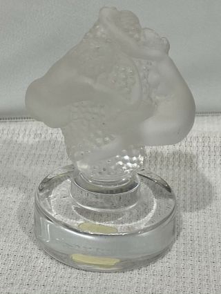 Signed Lalique France Crystal Figurine Paperweight Roxane Nude Women And Grapes