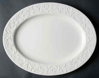 Lenox Opal Innocence Carved 15 3/4 " Oval Serving Platter 8676667