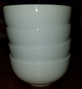 Set Of 4 Apilco France Porcelaine White Soup / Cereal 5 " Bowls