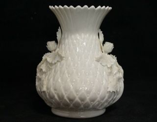 Belleek Ireland Cream Lustre Thistle Vase - 1st Green Mark Circa 1946 - 1955
