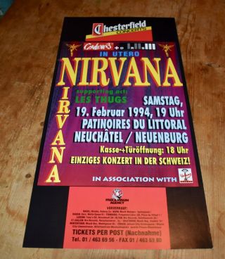 Nirvana Les Thugs Swiss Concert Poster 1994 Neuchatel
