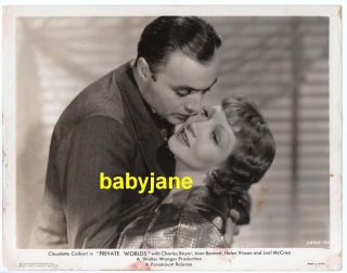 Claudette Colbert Charles Boyer Vintage 8x10 Photo 1935 Private Worlds