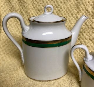 Richard Ginori Palermo Green Tea Pot & Sugar Bowl With Lids 2