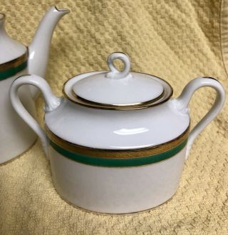 Richard Ginori Palermo Green Tea Pot & Sugar Bowl With Lids 3