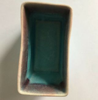 La Mirada Ware California Art Pottery Cachepot Vase S520 Turquoise Blue Maroon 2