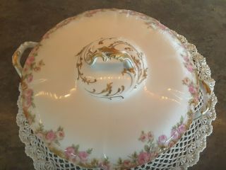 Chas Field Haviland Limoges France Covered Oval Vegetable Bowl,  Head 117 - 2