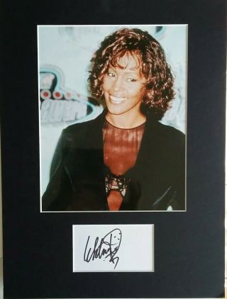 Whitney Houston Hand Signed Autograph Display Inc.
