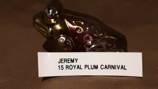 Boyd Crystal Art Glass - Jeremy,  The Frog - 15 Royal Plum Carnival