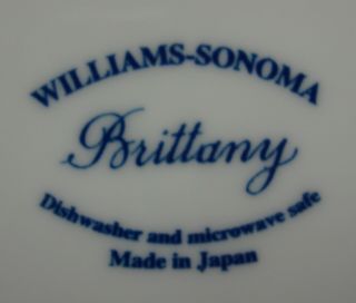 Williams Sonoma BRITTANY (BLUE) Salad Dessert Plates (7 - 7/8 