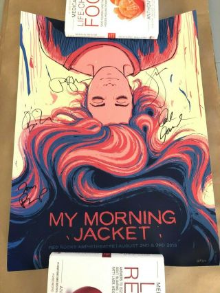 Band Signed John Vogl My Morning Jacket Red Rocks Morrison,  Co Vip Print Poster