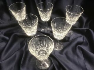 Waterford Crystal Lismore Set Of 6 Claret Red Wine Glasses