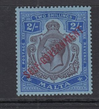 Malta 1922 George V 2/ - Dull Purple & Blue Self Government Sg.  111 Hinged