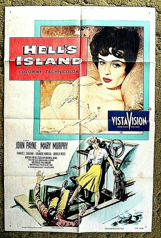 Film Noir Mystery John Payne,  Mary Murphy - 1955 Poster 27x41 - - " Hell 