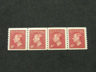 Noblespirit } Lovely Canada No.  300 Mnh Coil " Jump " Strip Of 4 =$76