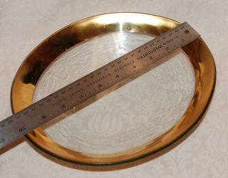 Annieglass Roman Antique 8 " X10 " Gold Medium Oval Bowl