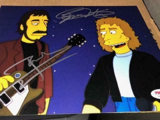 Roger Daltrey & Pete Townshend The Who Autographed Simpsons 8x10 Photo Psa/dna